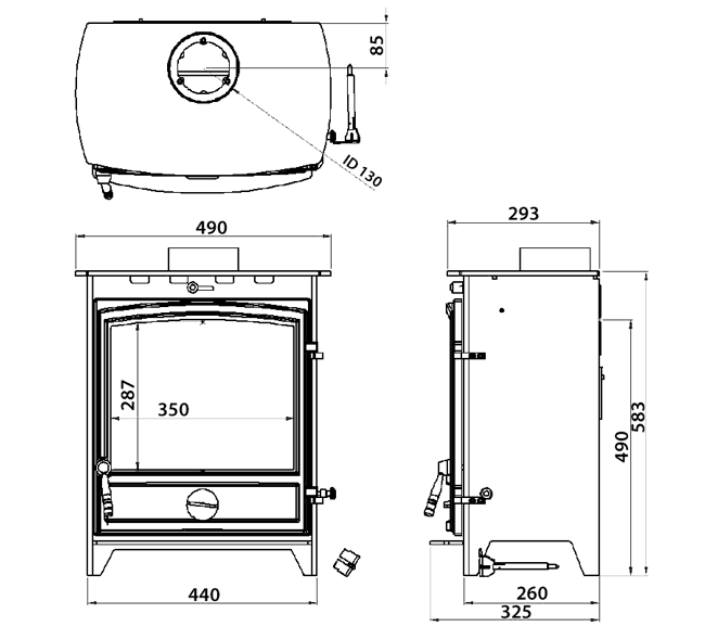 Cast Tec Juno 5 Wood Burning / MultiFuel Stove Flames.co.uk