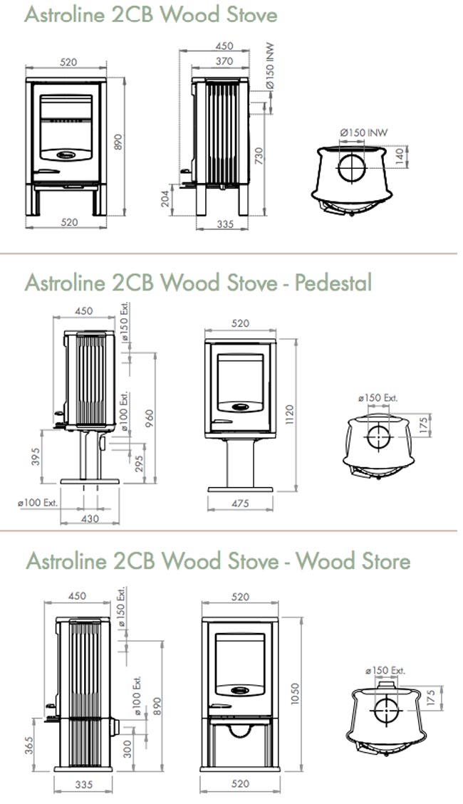 Dovre Astroline 2CB Wood Burning Stove Flames.co.uk