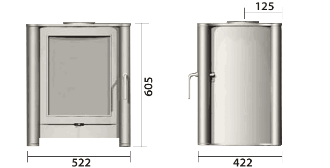 Firebelly FB1 Gas Stove Sizes