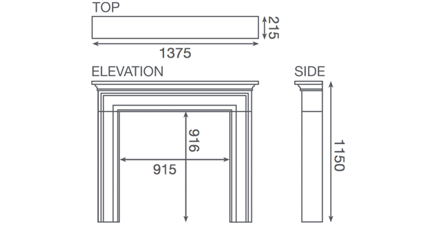 Pureglow Wenlock Limestone Fireplace Dimensions