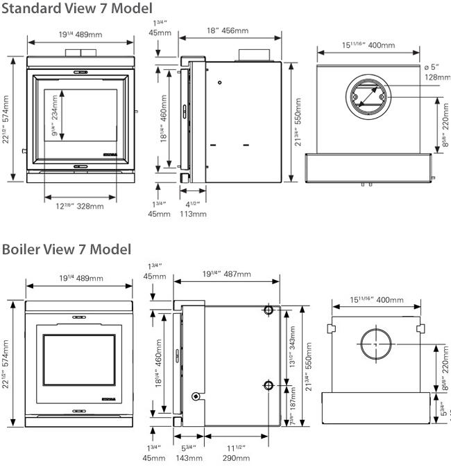 Stovax View 7 Multifuel Inset Convector Stove Flames.co.uk