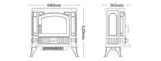 Broseley Winchester Electric Stove Sizes