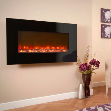 Celsi Electriflame XD Black Glass Wall-Mounted Electric Fire