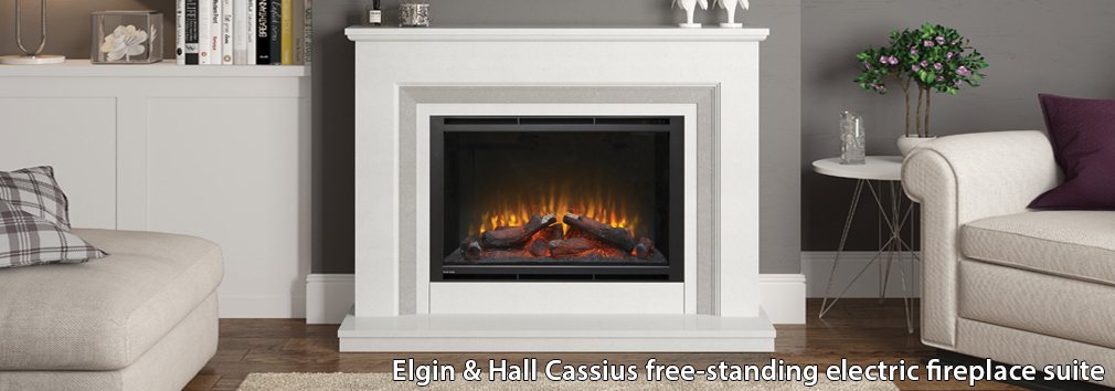 Elgin & Hall Cassius Marble Electric Fireplace