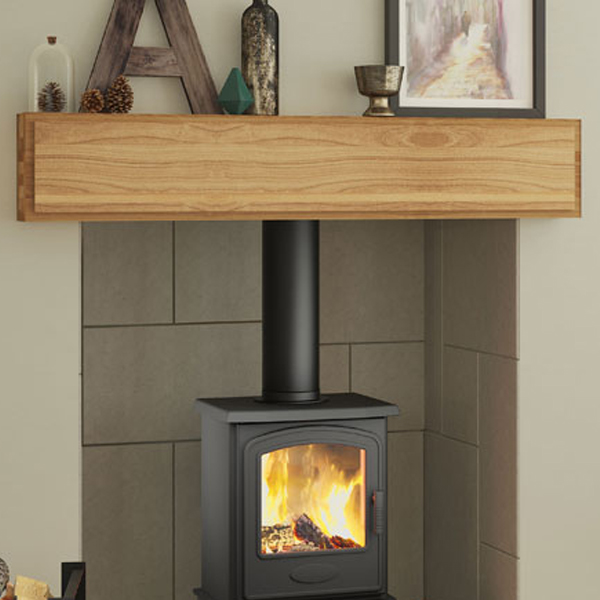 Be Modern Mayley Solid Oak Fireplace Beam Flames.co.uk