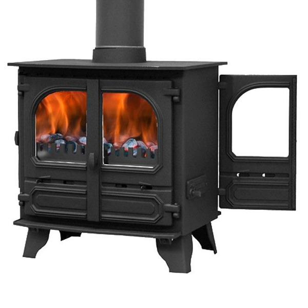 Dunsley Highlander 8 Double Sided MultiFuel Stove Flames.co.uk