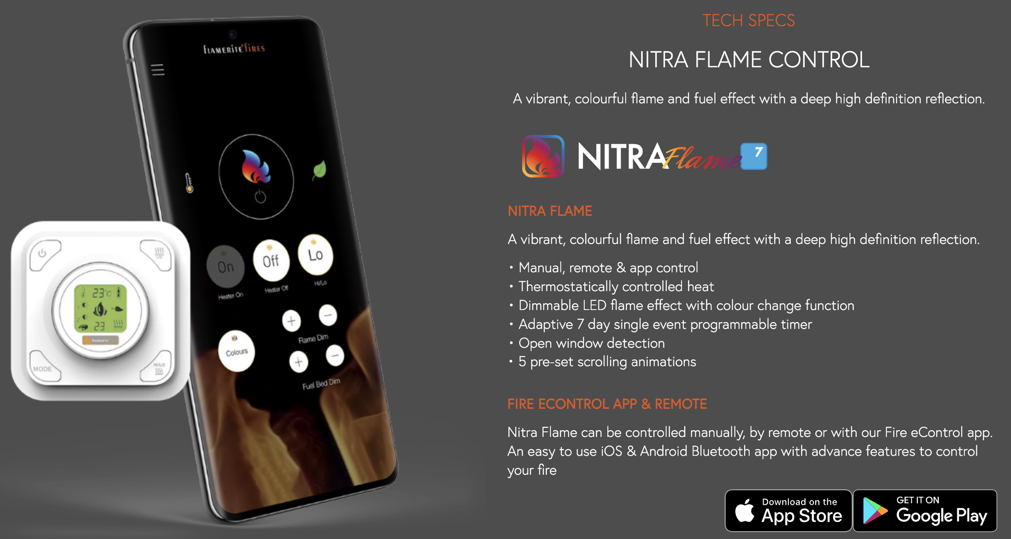 Flamerite Fires Nitra Flame Info