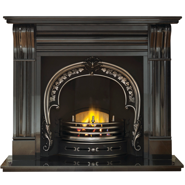 Gallery Dublin Corbel 60" Granite Fireplace Flames.co.uk