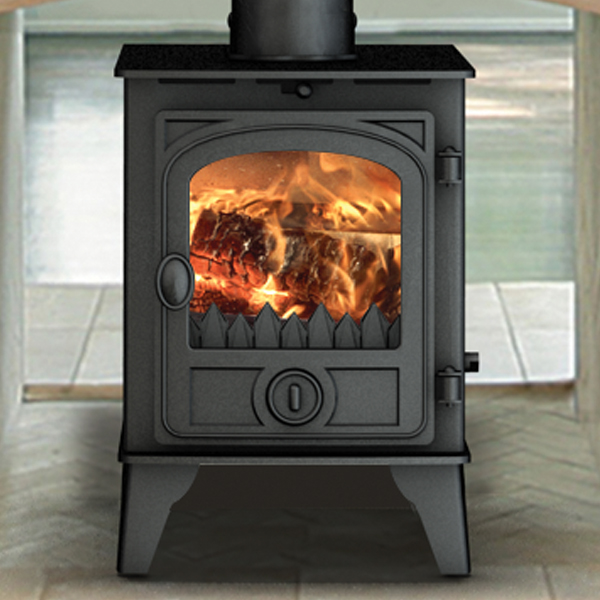 Hunter Hawk 4 Double Sided Wood Burning & MultiFuel Stove Flames.co.uk