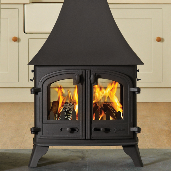 Yeoman Devon Double Sided Wood Burning Stove Flames.co.uk