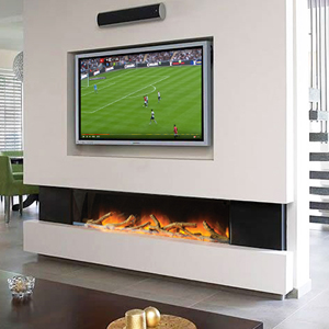 Flamerite Gotham 1300 fitted with TV above