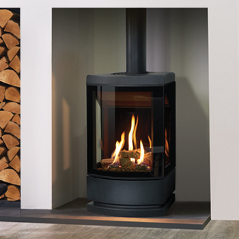 Gazco Loft Gas Stove with Steel Plinth 
