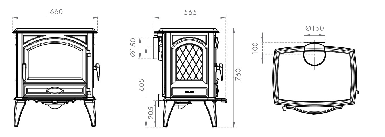 Dovre 640 WD Wood Burning Stove Sizes