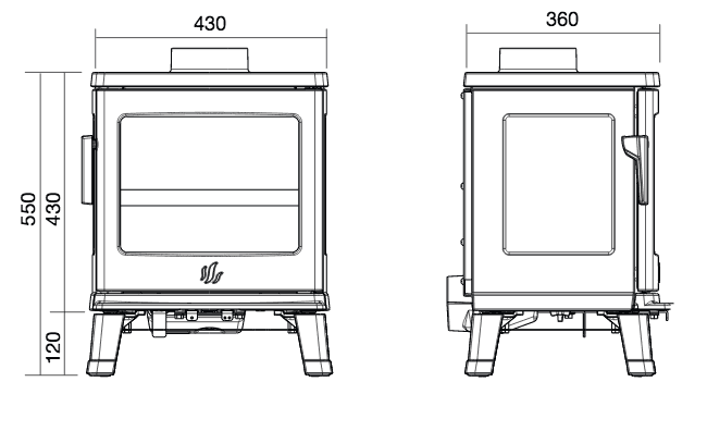 ACR Birchdale Woodburning Stove Sizes