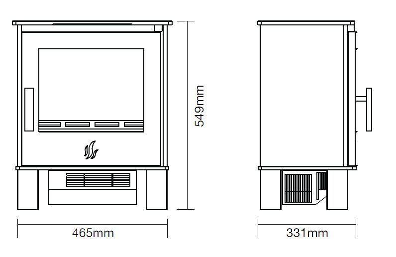 ACR Malvern Electric Stove Dimensions