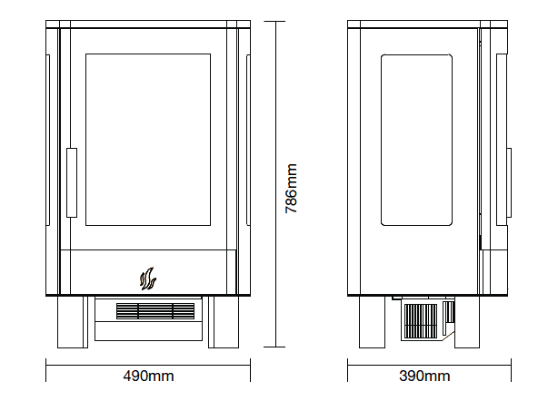 ACR Neo 3F Electric Stove Dimensions