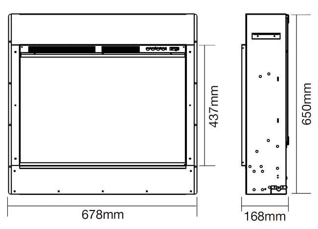 ACR PR-600e Electric Fire Sizes