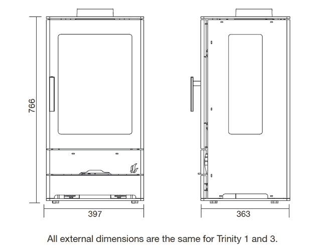 ACR Trinity Stove Dimensions