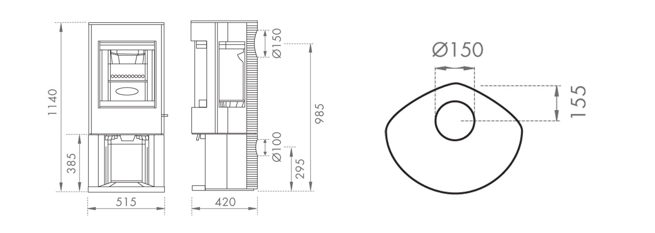 Dovre Astroline 4CB Dimensions