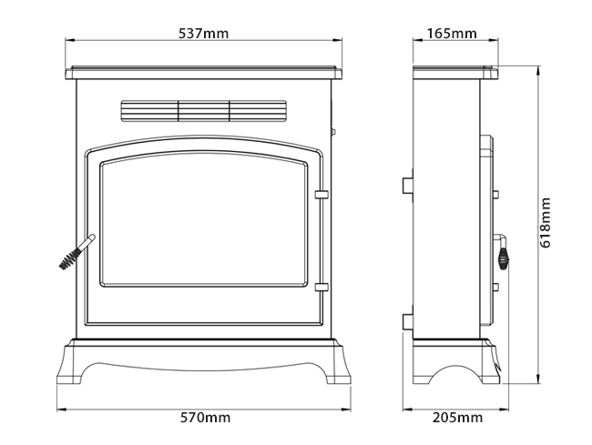 Be Modern Elstow Stove Dimensions