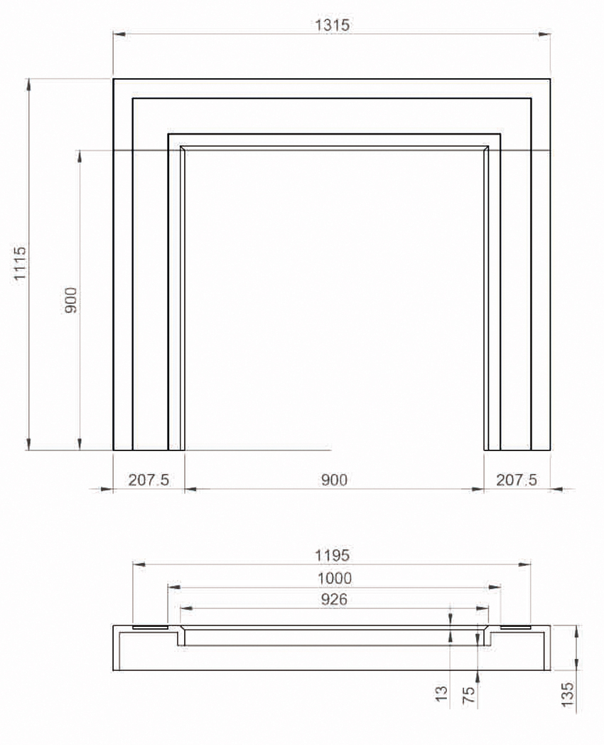 Brooksby Fireplace Dimensions