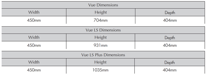 Broseley Evolution Vue Electric Stove Dimensions