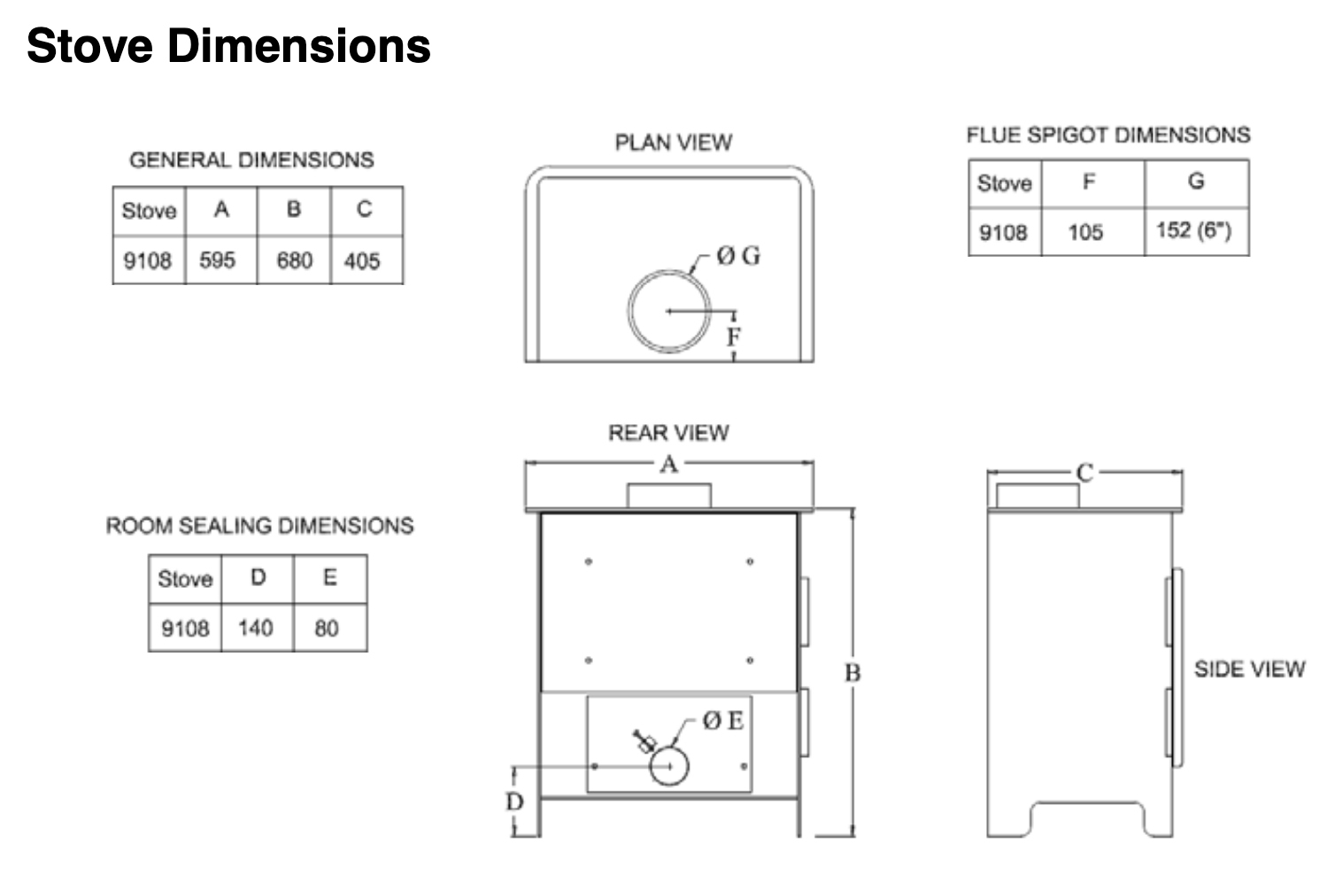 Burley Brampton 9108-C Dimensions