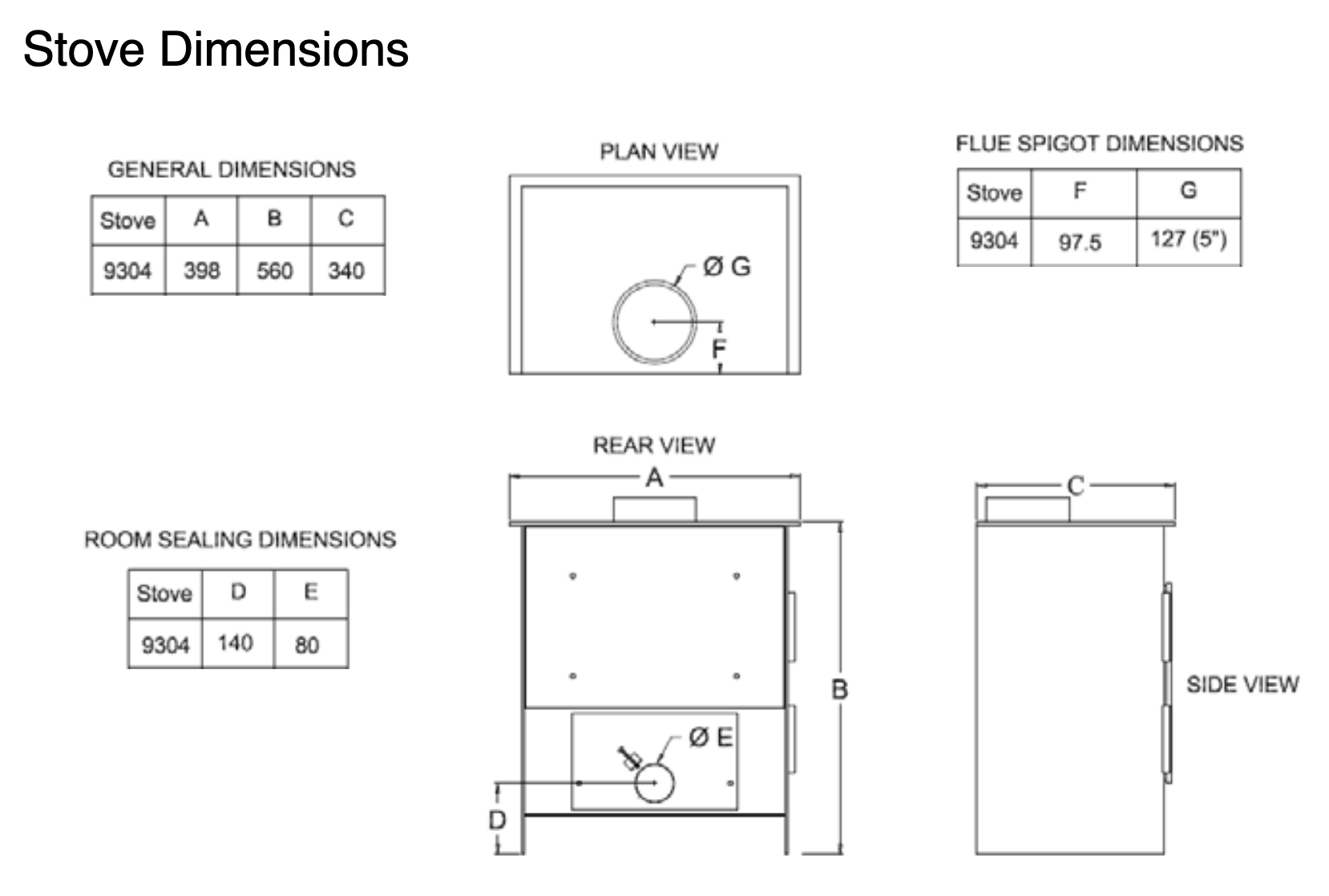 Burley Launde 9304-C Dimensions