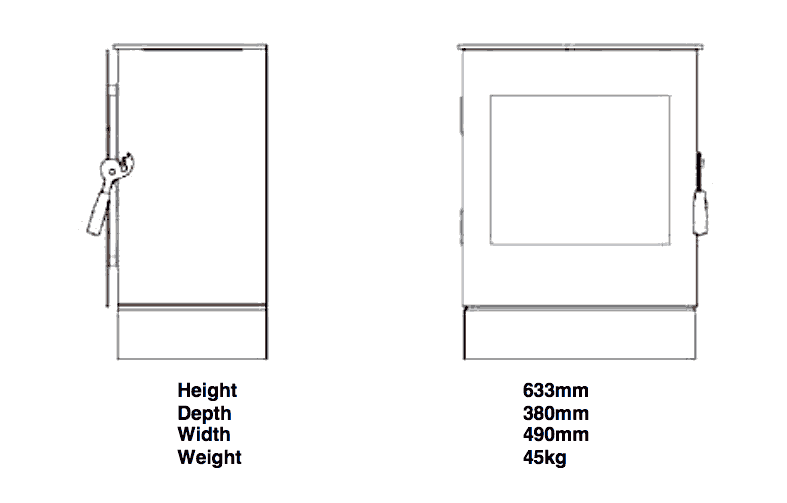 Burley Pickworth Balanced Flue Gas Stove Dimensions