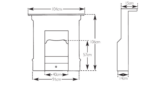 Carron Bella Cast Iron Fireplace Dimensions