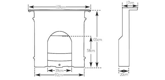 Carron Large Victorian Cast Iron Fireplace Dimensions