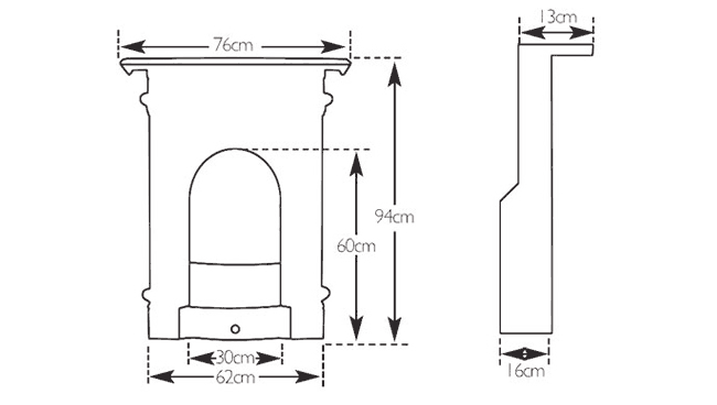 Carron Small Victorian Cast Iron Fireplace Dimensions