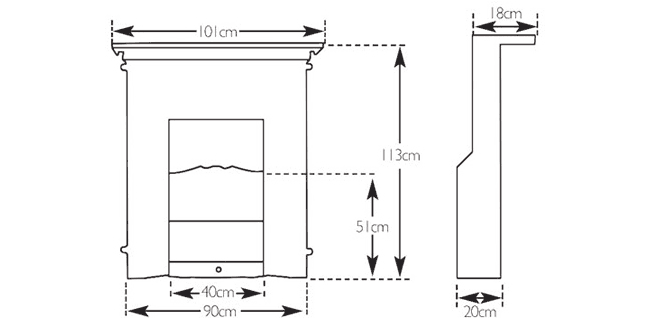 Carron Valentine Cast Iron Fireplace Dimensions