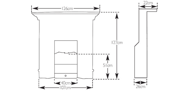 Carron Verona Cast Iron Fireplace Dimensions