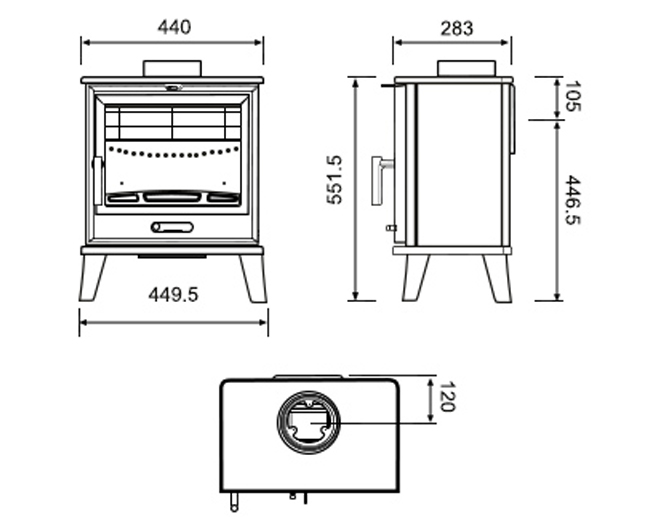 Cast Tec Nevis Edge Multifuel Stove Dimensions