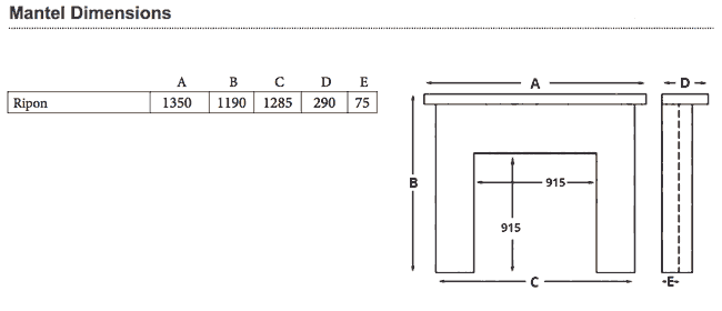 Cast Tec Ripon Marble Fireplace Surround Sizes