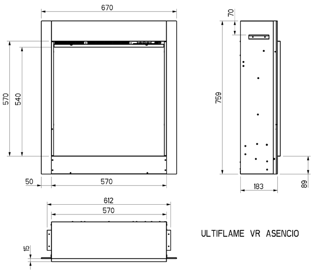 Celsi Ultiflame Asencio Dimensions