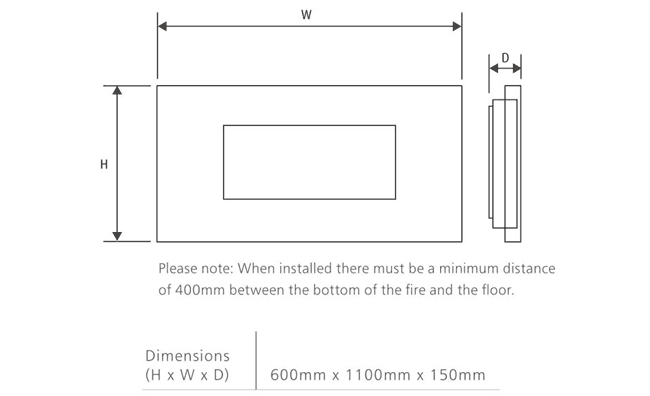 Celsi Electriflame Prestige Brown Dimensions