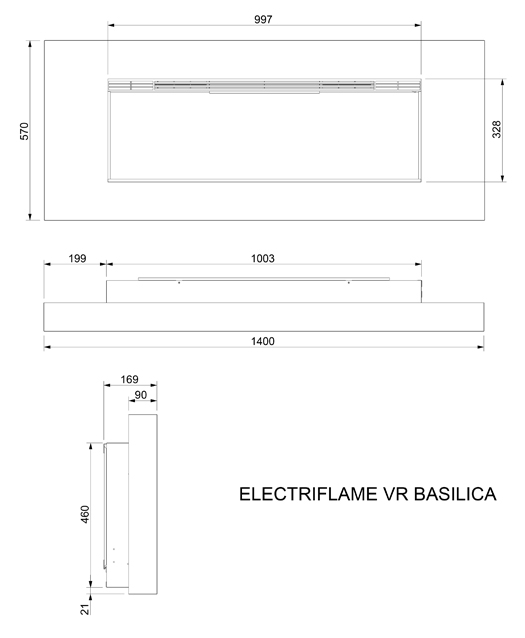 Celsi Basilica Electric Fire Dimensions