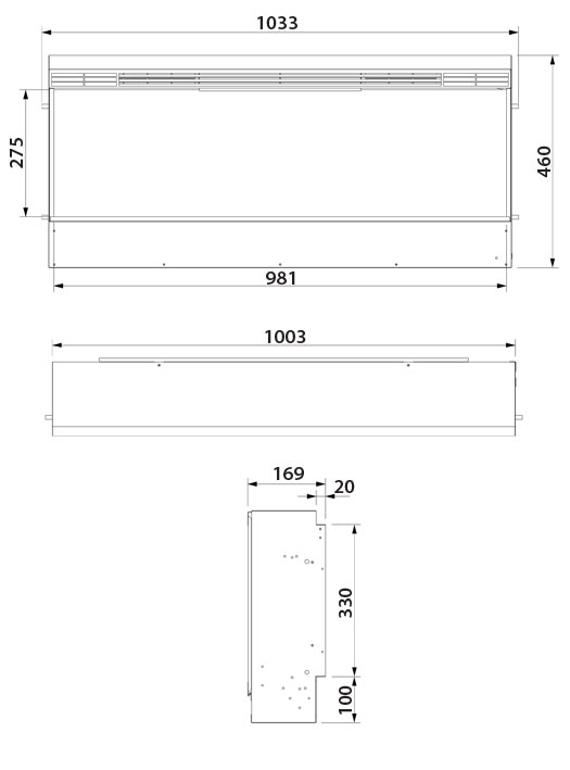 Celsi Commodus Electric Fire Dimensions