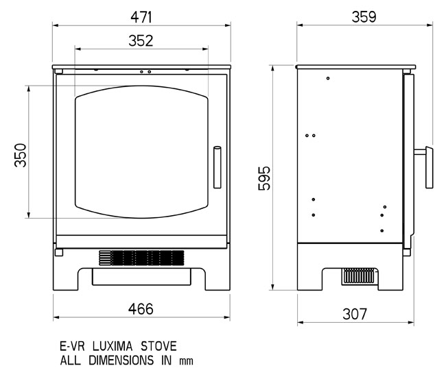 Celsi Luxima Electric Stove Sizes