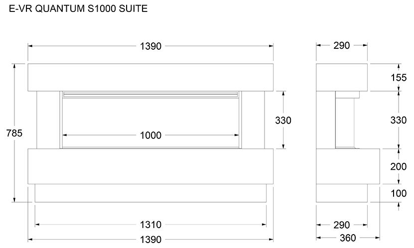 Celsi Quantum S-1000 Suite Dimensions