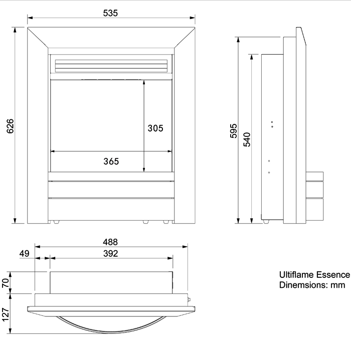 Celsi Ultiflame VR Essence Dimensions