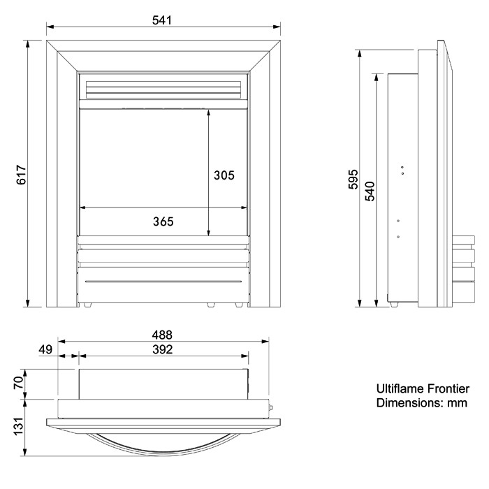 Celsi Ultiflame VR Frontier Dimensions