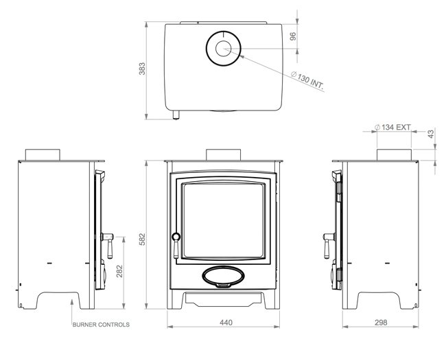 Crystal California Gas Stove Dimensions