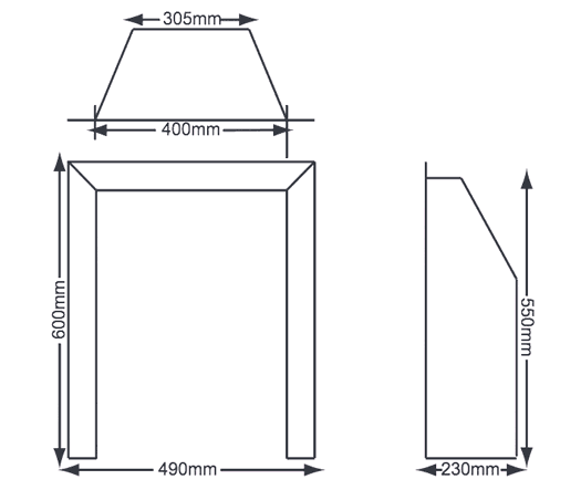 Crystal Super Gem Gas Fire Dimensions