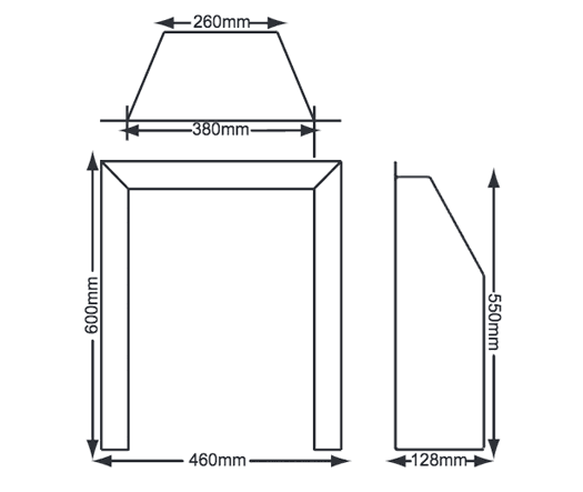 Crystal Slimline Radiant Gas Fire Dimensions