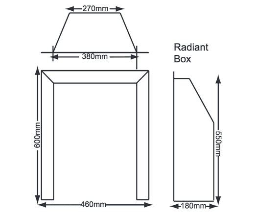 Crystal Super Heatrave Radiant Gas Fire Dimensions