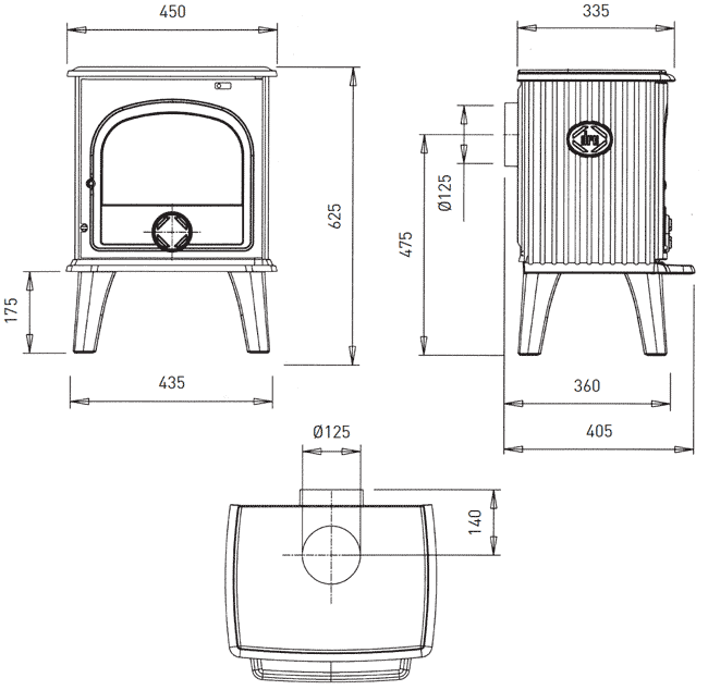 DRU 44 MF Stove Sizes