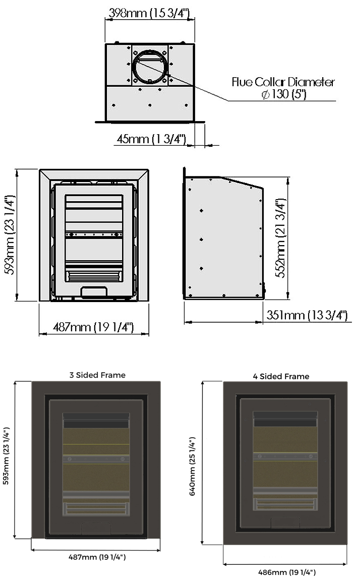 Di Lusso Eco R4 Inset Stove Sizes